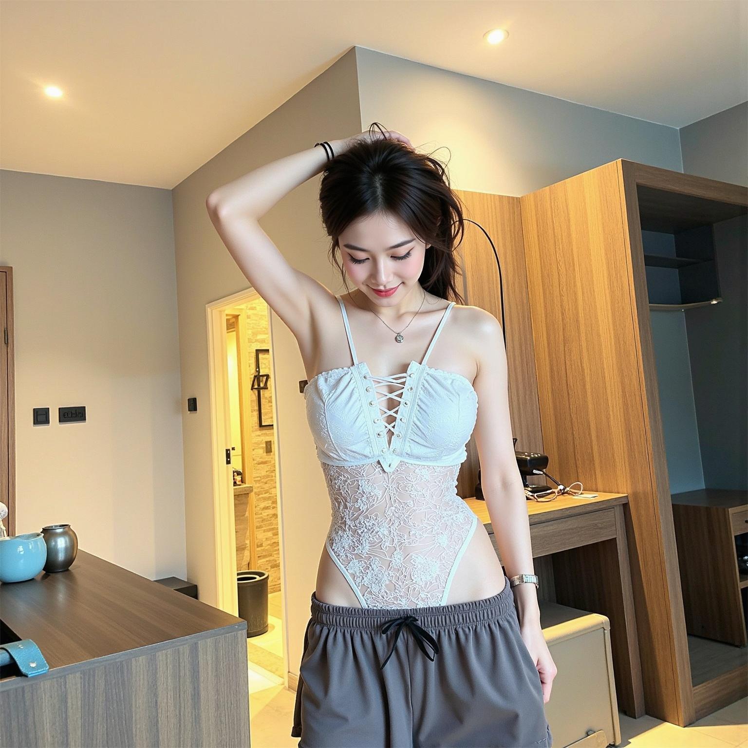 Aurora พร้อมส่ง เสื้อบอดี้สูทลูกไม้ เซ็กซี่ รวมแฟชั่นบอดี้สูท ดีไซน์ลูกไม้ทั้งตัวสุดเซ็กซี่ ชุดนอนบอดี้สูท JSW ผู้หญิง Clothing