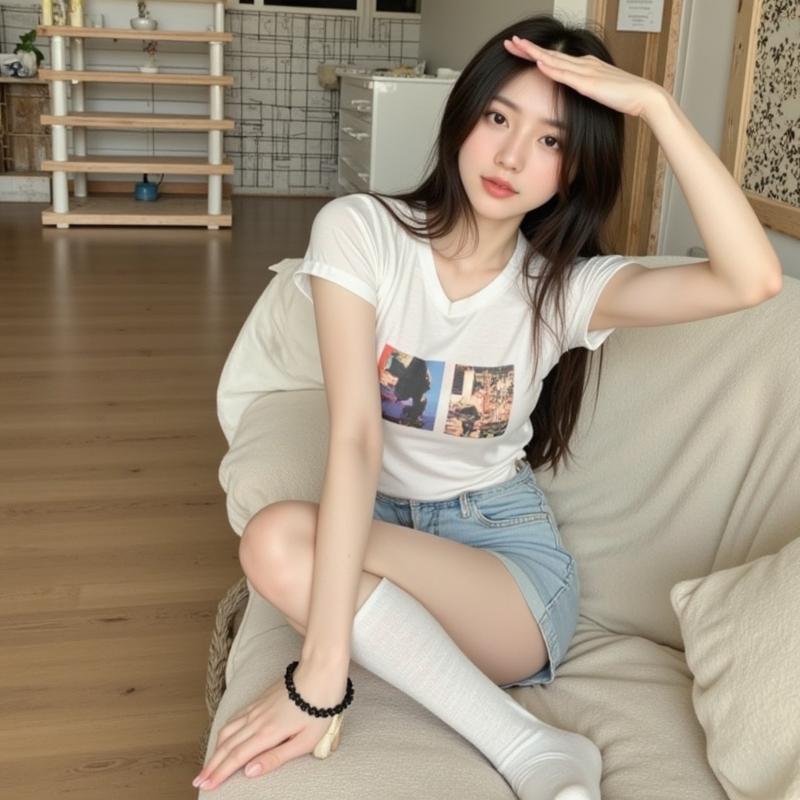 BUJIG เสื้อครอปพอดีตัว ลายหมาแมวสุดน่ารัก เนื้อผ้าcotton ใส่เที่ยว 2025 new