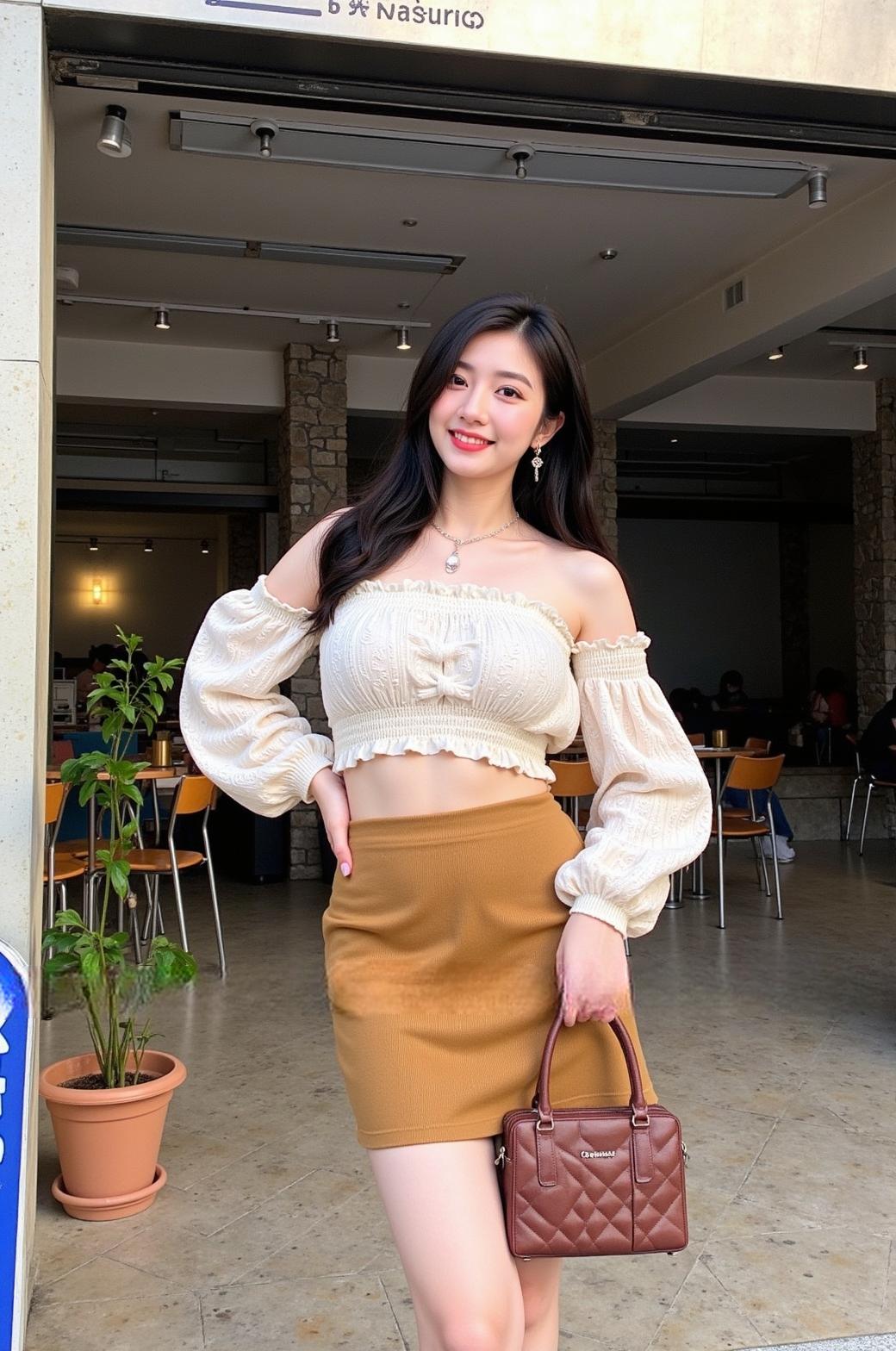 💰Mahahengcloset💰สม็อคปาดไหล่ ผ้าลายเส้นน่ารัก ครอปแขนยาว ทรงลูกคุณมากค่า รับซัมเมอร์ เสื้อไปทะเล เสื้อครอปปาดไหล่แขนยาว