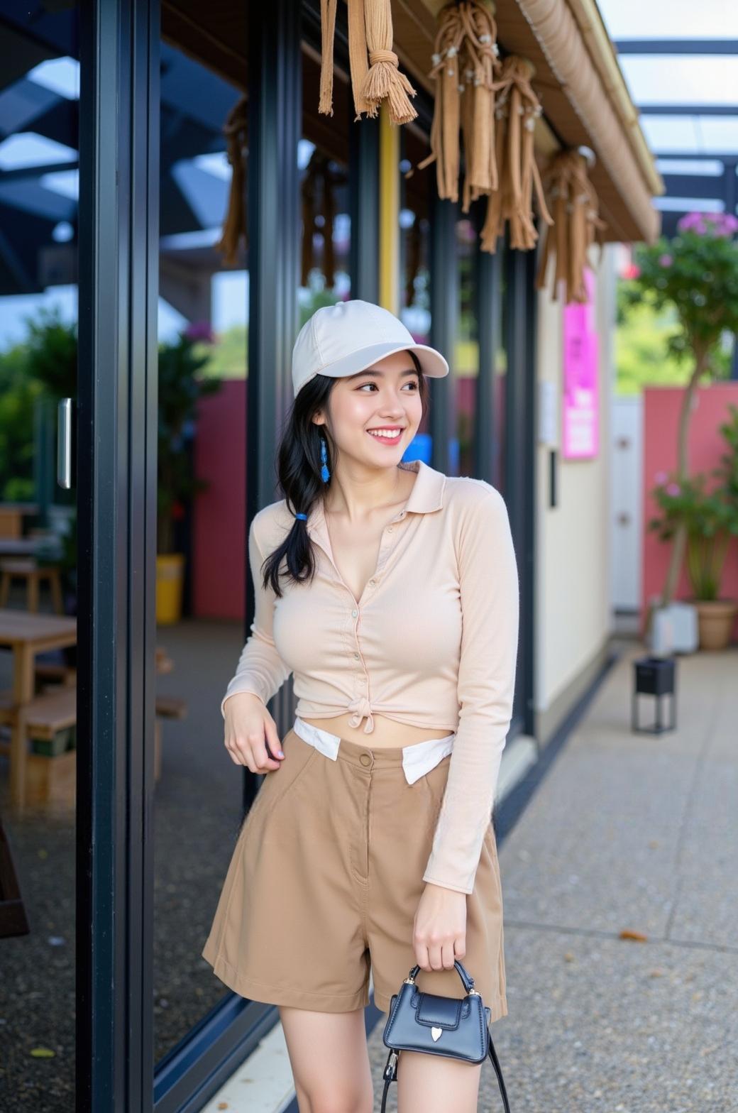 Mahaheng เสื้อครอป คอปกแขนยาว ครอปผู้หญิง มีกระดุม ไม่มีกระเป๋า เว้าหน้าเล็กๆเพิ่มความเซ็กซี่ สีสดใส มิกซ์&แมทซ์ได้ทั้งกางเกงและกระโปรง