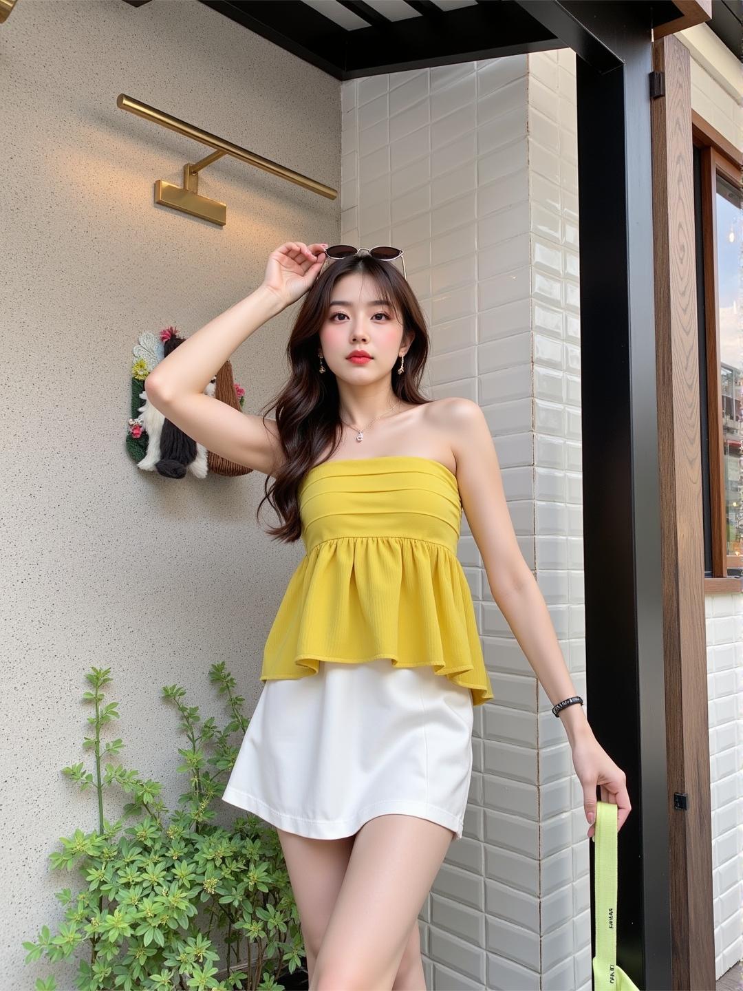 💰Mahahengcloset💰เกาะอก เกาะอกผู้หญิง เกาะอก ระบายหน้า ผ้าครัช งานสม็อคด้านหลัง เกาะอกระบายหน้าผ้าครัช