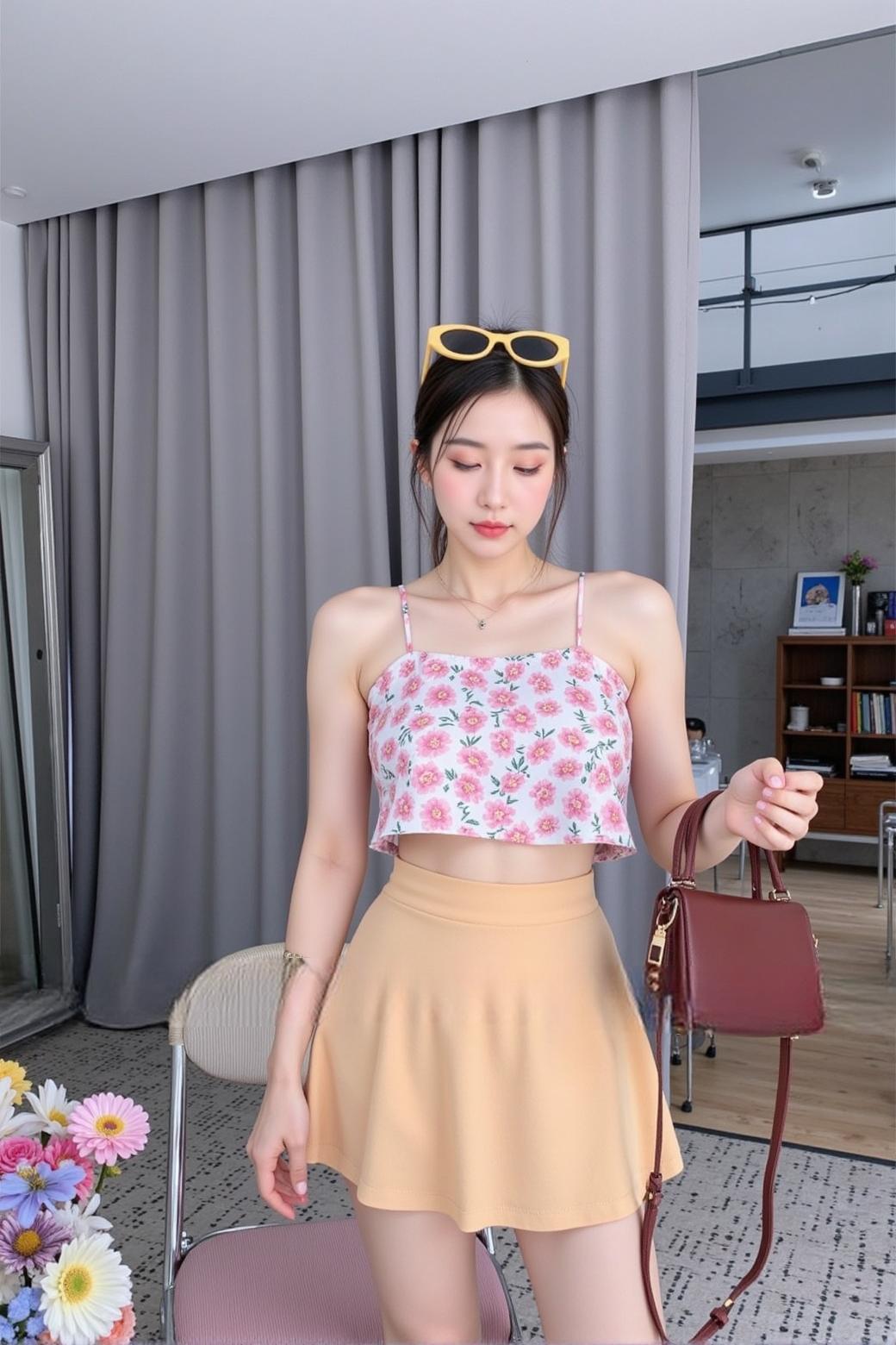 💰Mahahengcloset 💰ครอปผญ สายเดี่ยวผญ ลายดอกไม้ น่ารักเซ็กซี่ ทรงสวยใส่สบาย แฟชั่นผญ ครอปแฟชั่น แฟชั่นเกาหลี