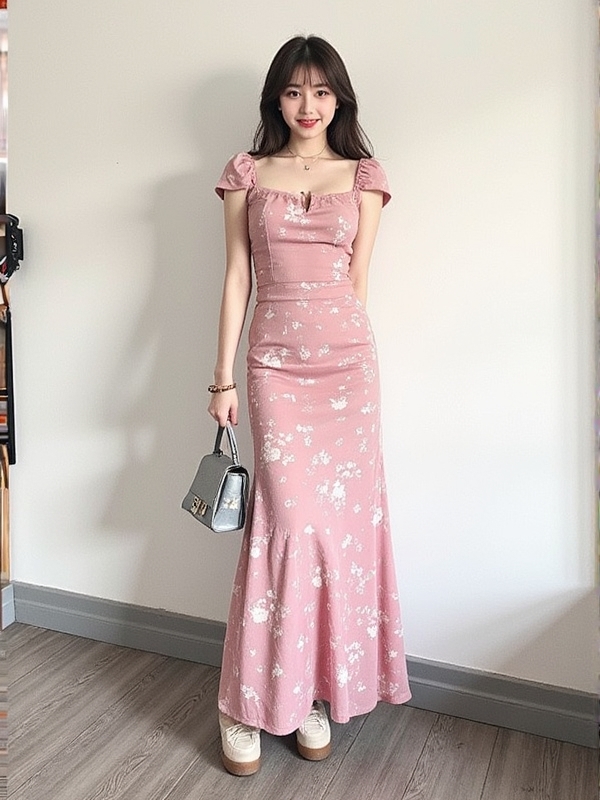 Dream Clothes💝ชุดเดรสแฟชั่นผู้หญิง เดรสเซ๊กซี่ กระโปรงยาวอ่อนโยนสไตล์เกาหลีย้อนยุคสำหรับผู้หญิงฤดูร้อน