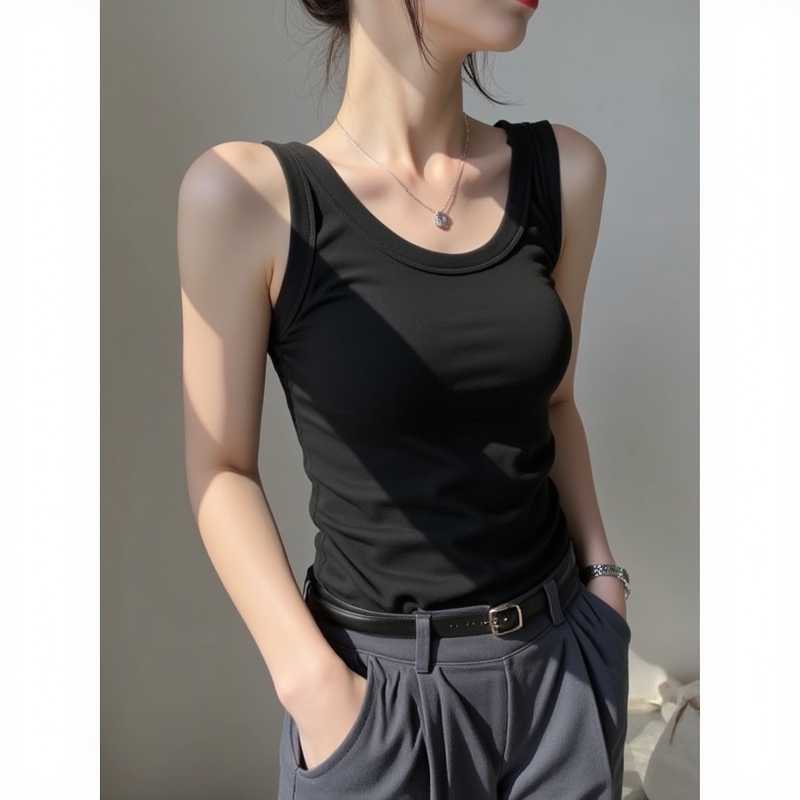 T1# เสื้อแขนกุดฟองน้ำในตัว เสื้อกล้าม สวย น่ารัก ใส่สบายเนื้อผ้านุ่ม