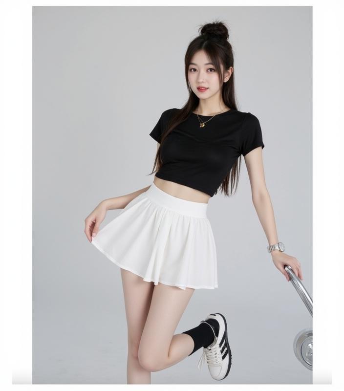 Dream Clothes💟กระโปรงผู้หญิง🎈กระโปรงเค้กสีทึบบัลเล่ต์อเมริกันของผู้หญิงกระโปรงสั้นเซ็กซี่สไตล์สาวร้อน