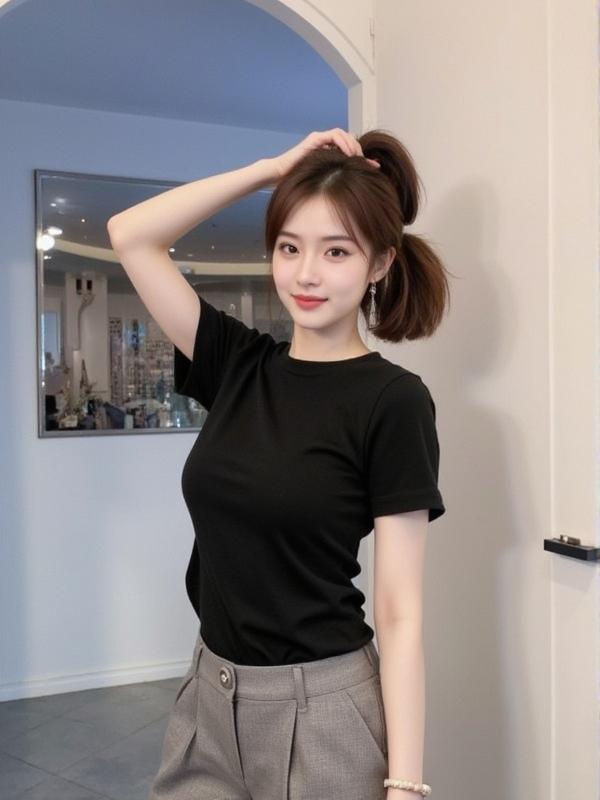 Dream Clothes👚เสื้อยืด🎉mitr เสื้อแฟชั่นผญๆ หูกระต่าย แขนสั้นสไตล์เกาหลี