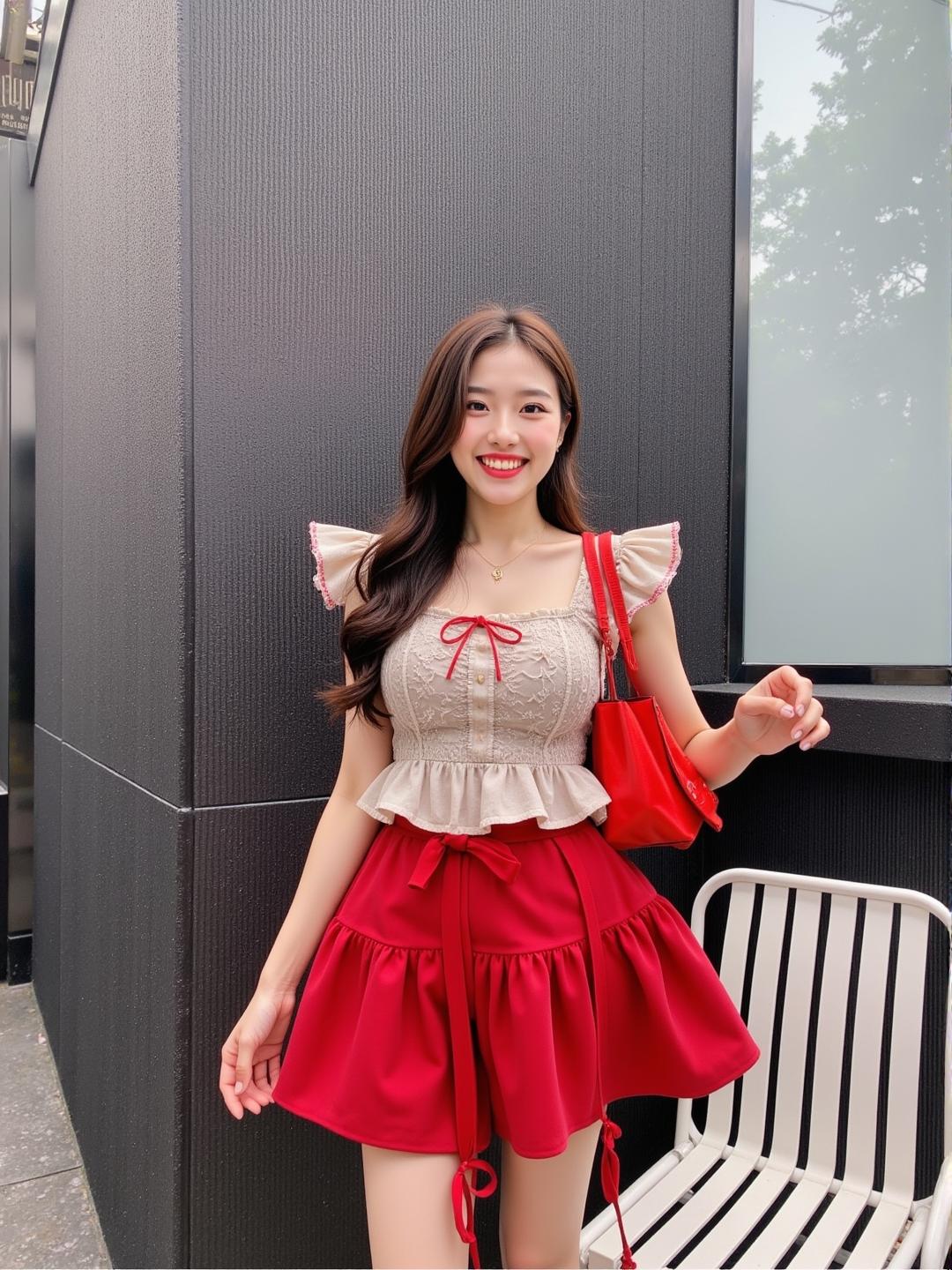💰 Mahaheng💰 เสื้อระบาย แต่งกระดุมแดง ลายสก็อต นิ่มใส่สบาย #เสื้อครอปผู้หญิง แขนระบาย ใส่สบาย น่ารัก แฟชั่นผู้หญิง แฟชั่นเกาหลี เสื้อราคาถูก